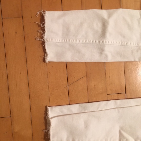 White theory jeans cut off at hem (Im 5’3”) - Picture 3 of 4